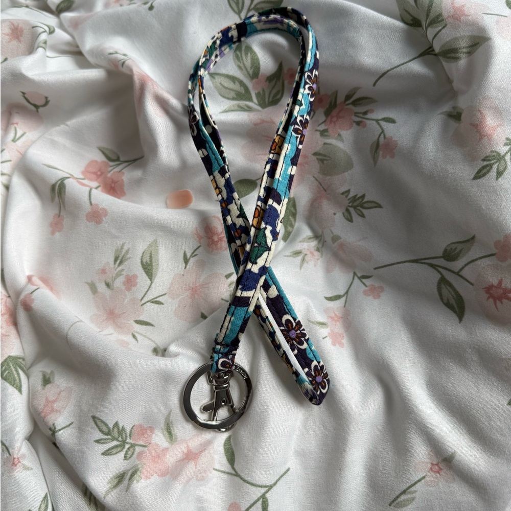 Floral Blue Very Bradley Lanyard